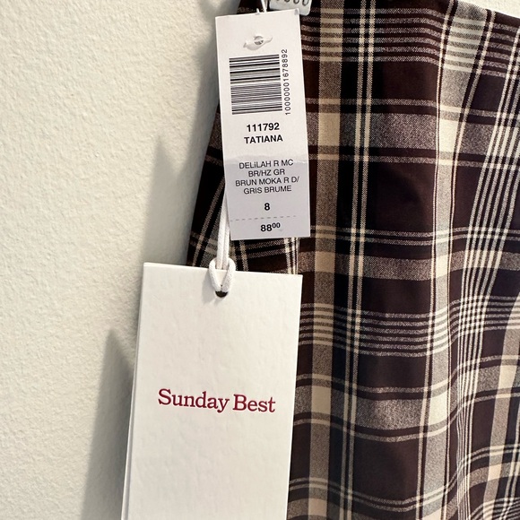 Tatiana Plaid Mini Skirt in Brown and Cream (Aritzia x Sunday Best) - Picture 3 of 4